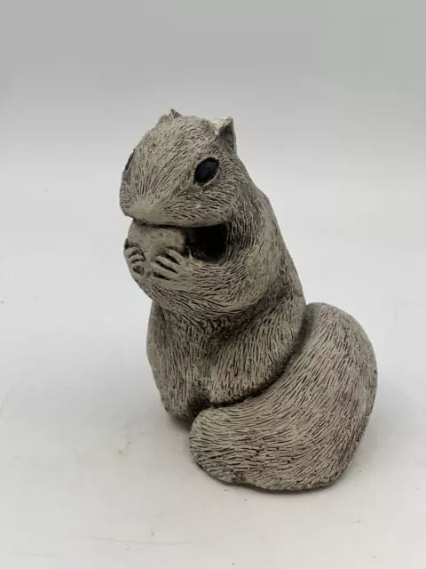 Gray Squirrel Figure Eating A Nut Made In England Needs Paint On Chipped Ears