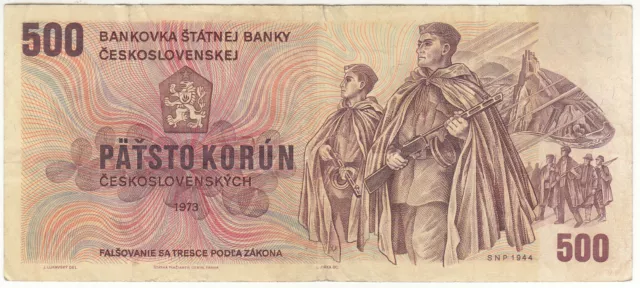 *Banknote*Tschechoslowakei / CSSR*500 Korun 1973*Serie W 28*P. 93*