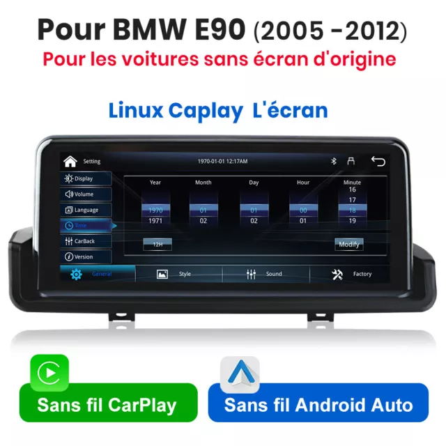 Linux CarPlay Car autoradio Pour BMW E90 E91 E92 2005-2012 Android auto BT SWC
