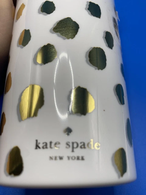 Kate Spade New York 20 oz. Insulated Tumbler/hot/cold, Gold Cow Print W/straw