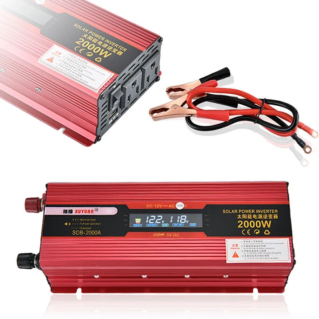 2000W LED Car Vehicle Converter Power Inverter Charger DC 12V to AC 110V Car pr