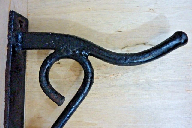 Old Heavy Duty Large Cast Iron Hook Hanger Bracket Assembly Hardware 6