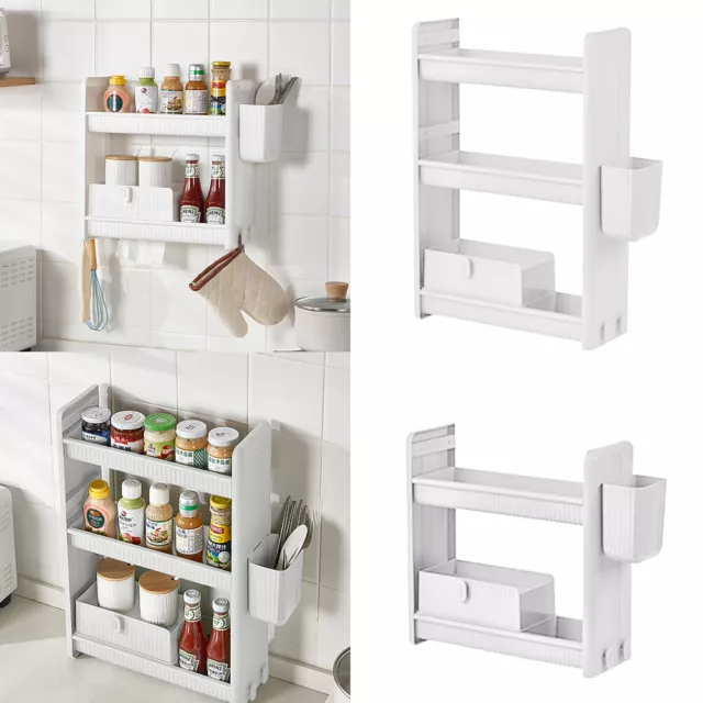 2/3/4 Tier Spice Herb Rack Jar Holder Storage Organizer Wall or Kitchen Cupboard