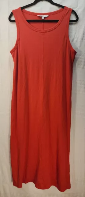 Elizabeth & James Tank Dress Large Womens Red 100% Cotton Sleeveless Midi