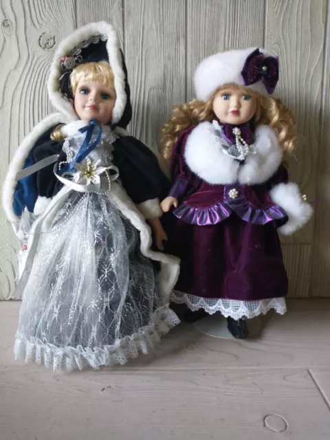 15.5" Fiber Optic Animated Porcelain Doll Christmas W/ Bonus Doll