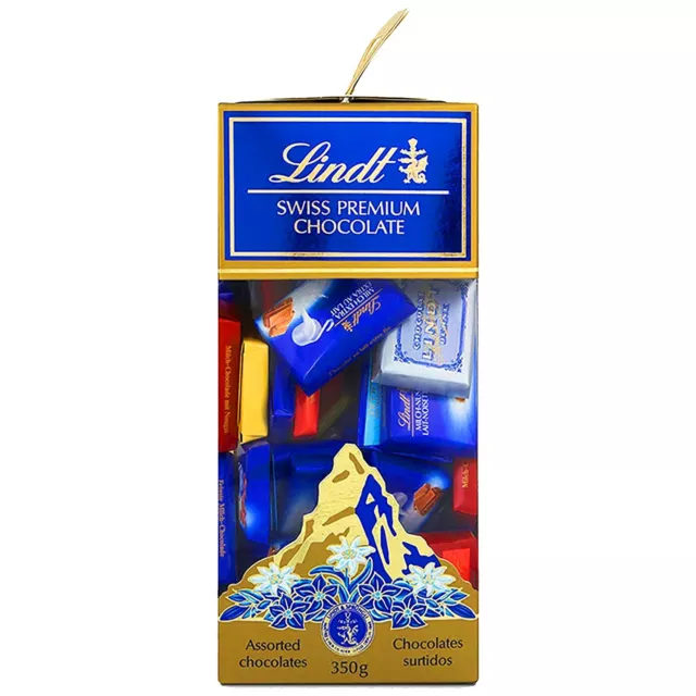 Lindt Swiss Premium Assorted Chocolate,350 Gm,Mix Of Milk,Dark,White, Pack Of 1