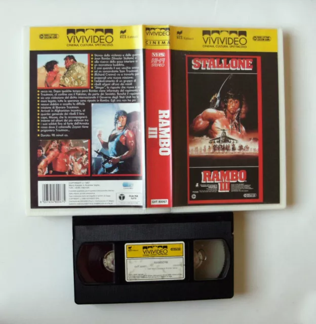 VHS Film RAMBO 3  III - SYLVESTER STALLONE - 1987 - VIVIVIDEO - EX NOLEGGIO