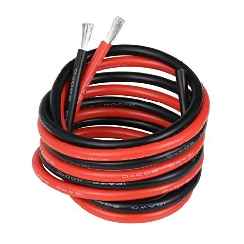 12 Gauge Silicone Wire 5 ft  and 5 ft Black Flexible 12 AWG Stran...