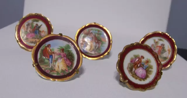 Lot of 5 Vintage French Limoges Miniature Courting Couple Pre-owned