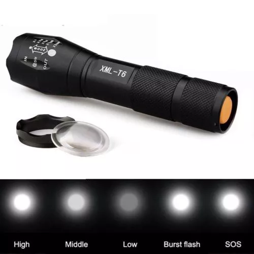 Ultrafire 50000LM T6 LED Flashlight Focus Military 18650 Battery+Torch Holders 2