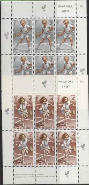 New Zealand 1972 Health set - Tennis , 2 x MS, MNH