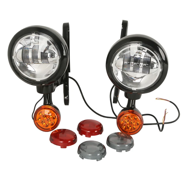 Turn Signals Spot Fog LED Light Bracket Fit For Harley Road King 1994-2013