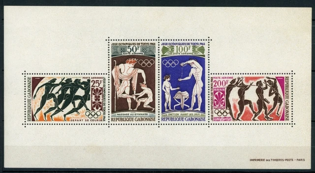 Gabun Block 2 postfrisch Olympia 1964 Tokio #JM459