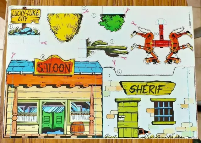 bd LUCKY LUKE city la vache qui rit décor de la ville du far west planche A 1991