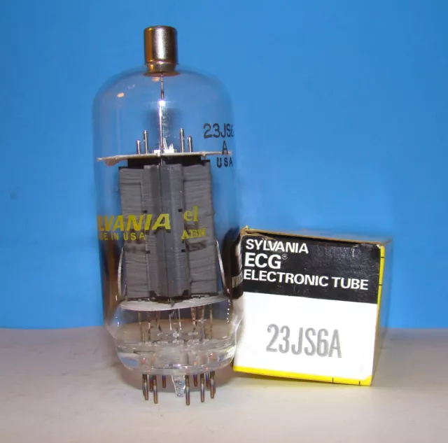 23JS6A NOS Sylvania amplifier radio audio electron vacuum tube tested 23JS6