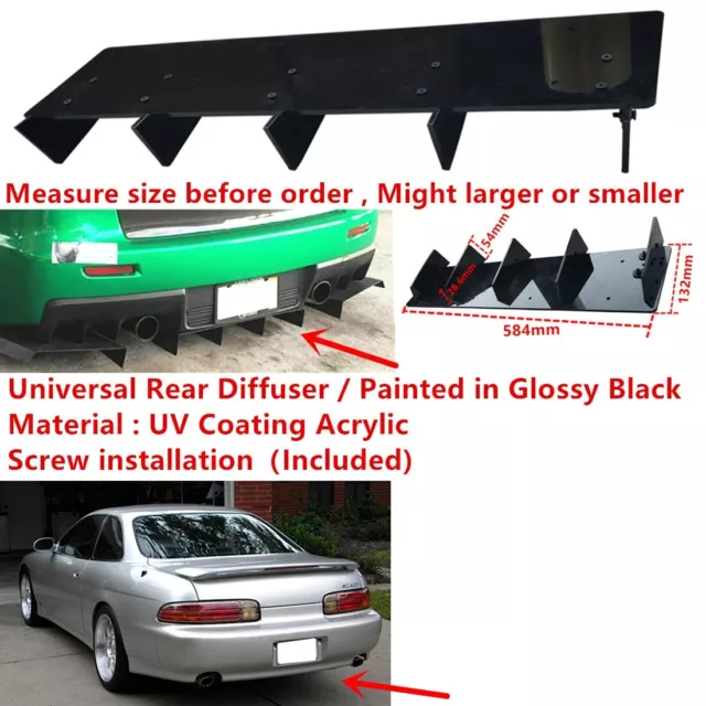 23x5" For Lexus SC 92-00 SC400 SC300 Rear Diffuser Fin Air Splitter Spoiler Wing