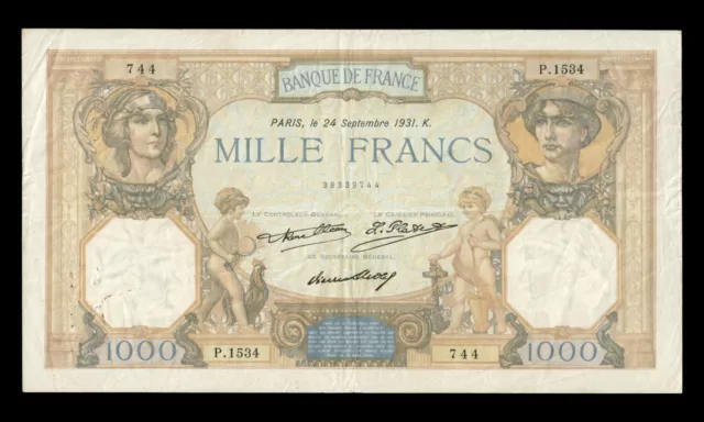 FRANCE - 1000 Francs Cérès et Mercure 1931 F.37.06, P.79b pr.TTB / VF-