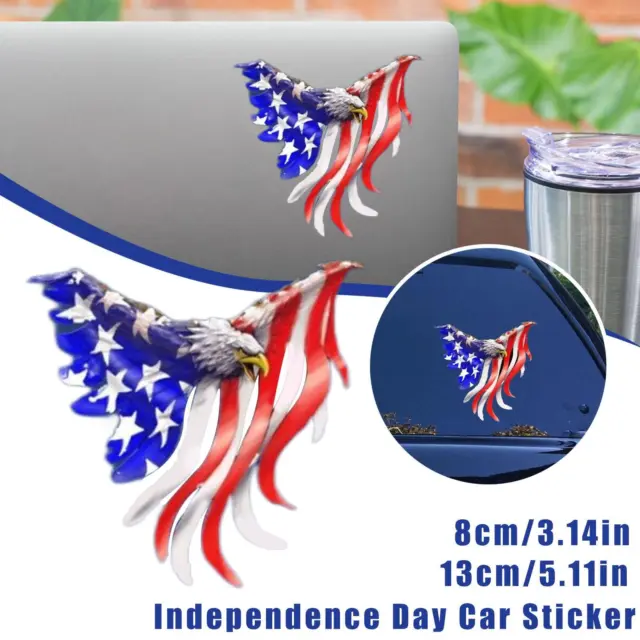 July 4th Patriotic Window Decal with USA Flag Eagle Head HOT G2 Design Hot O9
