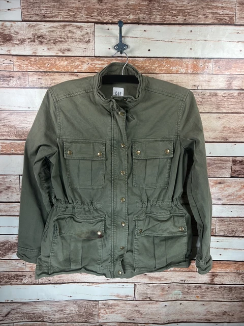 Gap Jacket Womens Size Small Zip Up Green Rugged Utility Military