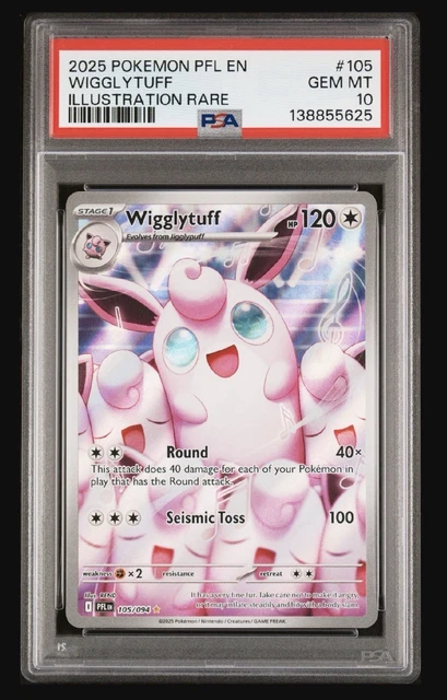 2025 POKEMON PHANTASMAL Flames 105/094 IR WigglyTuff PSA GEM MT 10 £222 ...