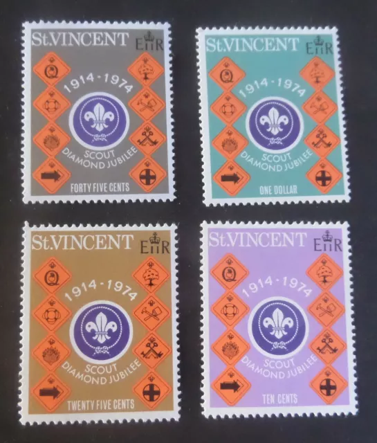 St Vincent 1974 Diamond Jubilee Scout movement  SG399/402 MNH UM unmounted mint