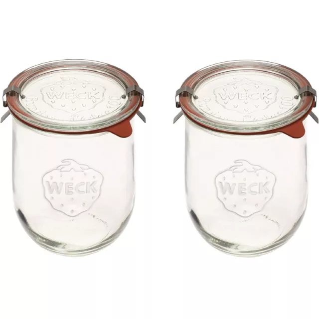 Weck Jars - 1 Liter - 2 Large Sour Dough Starter Jars -Tulip Jar with Wide Mouth