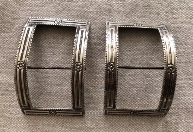 Pair of late 18th century Irish silver shoe buckles