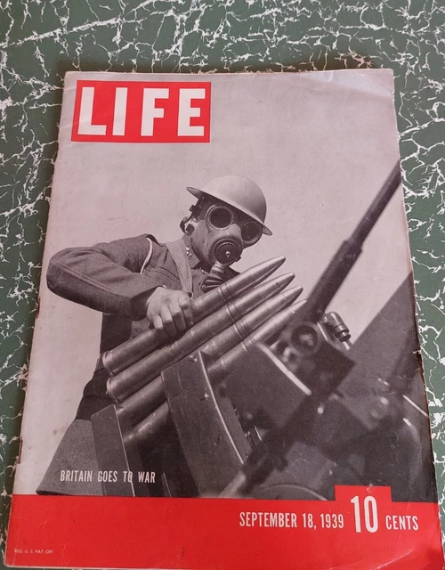 VINTAGE LIFE MAGAZINE 18 SEPTEMBER 1939 WWII Athenia Submarines Beltsville LF72 £15.00 PicClick UK