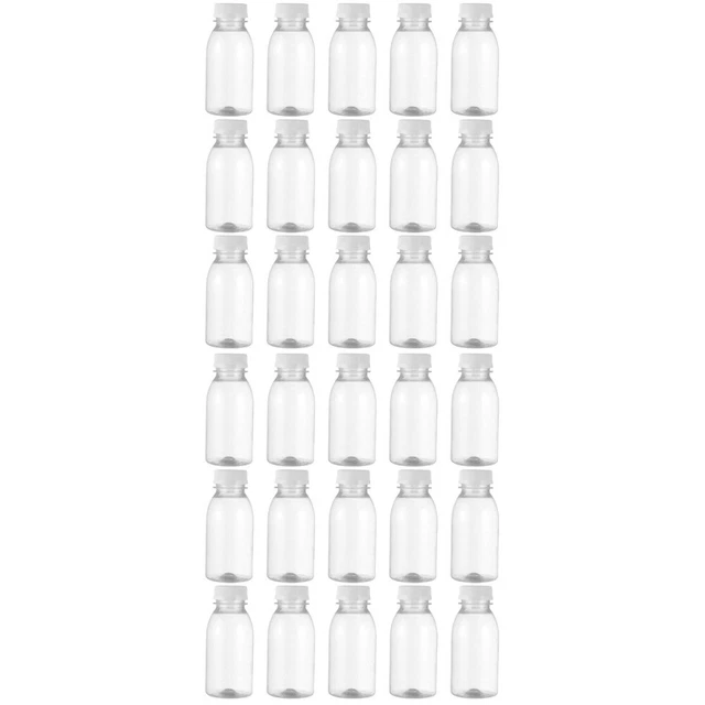 30 pcs Empty Juice Bottles with Cap Clear Beverage Bottle Portable Milk Bottle