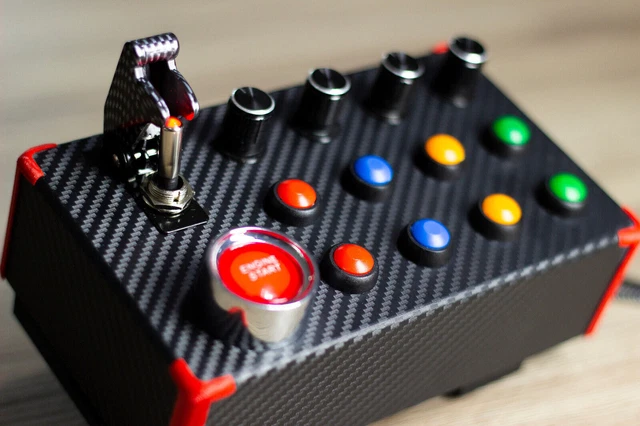 Archivo 3D Button box simracing - Concept 27 entrées (19 boutons) 📦 ·Objeto imprimible en 3D