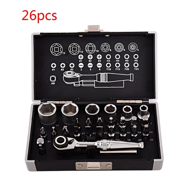 Kit de herramientas de sujeción de 1/4"" mini brocas de llave de trinquete de 1/4"" para mini brocas de enchufe