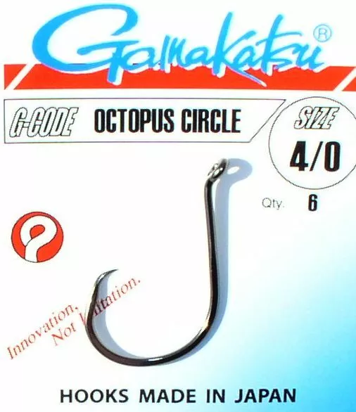 Gamakatsu Octopus Circle Hooks, Kreis-Haken, Gr. 8/0 bis 8, Meeresangeln, Waller