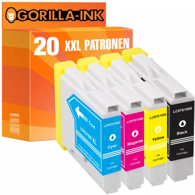 20x Patronen XXL für Brother DCP-135 C DCP-150 C DCP-153 C DCP-157 C LC-970