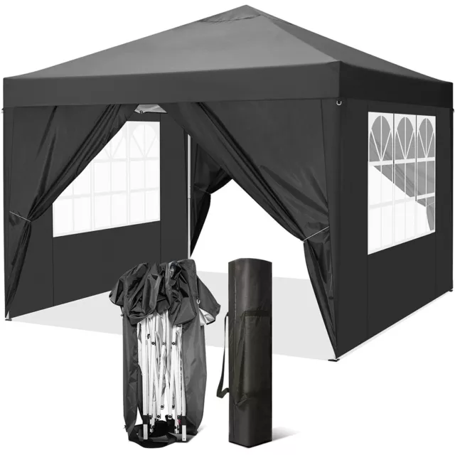 Flat Pavillon WASSERDICHT Pavilion Gartenzelt Dachmaß 3x3m Pop up Partyzelt
