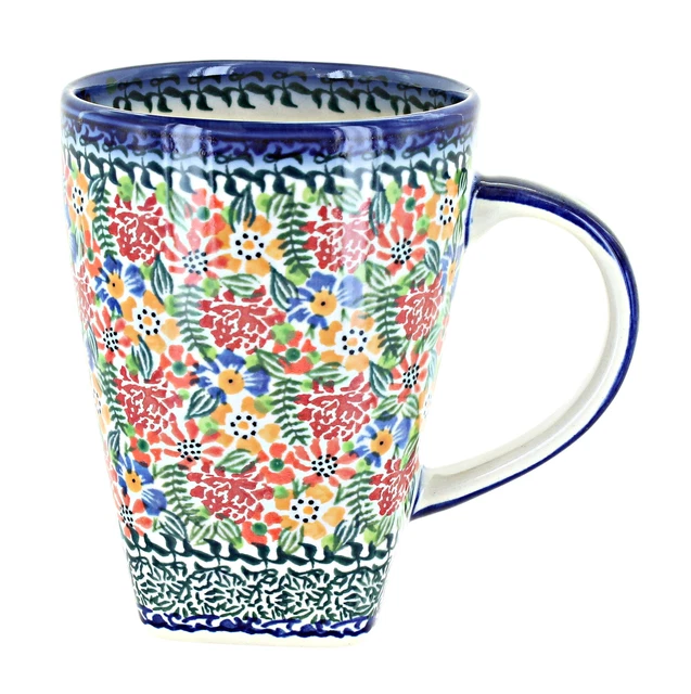 Blue Rose Polish Pottery Tahiti Large Coffee Mug