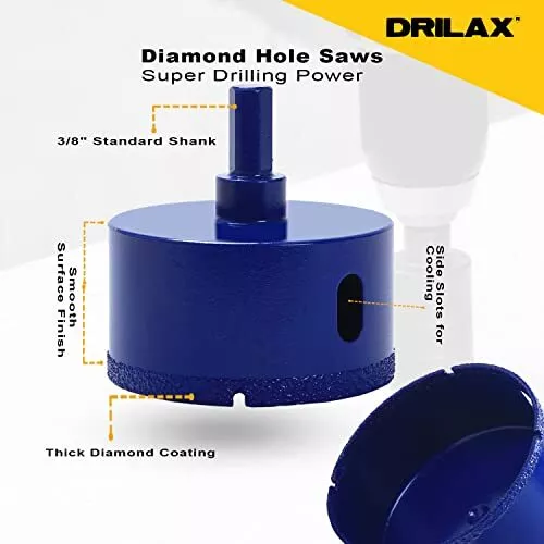 3 Inch Diamond Hole Saw Drill Bit Cobalt Series Vacuum Brazed 2