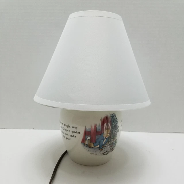 Vintage Wedgewood Beatrix Potter Peter Rabbit Nursery Lamp Works
