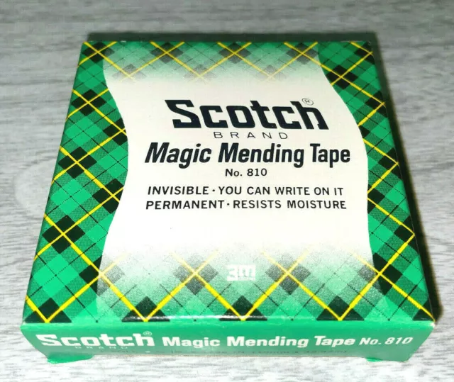 VTG UNUSED SCOTCH 3M Brand Magic Mending Tape No. 810 Green Plaid