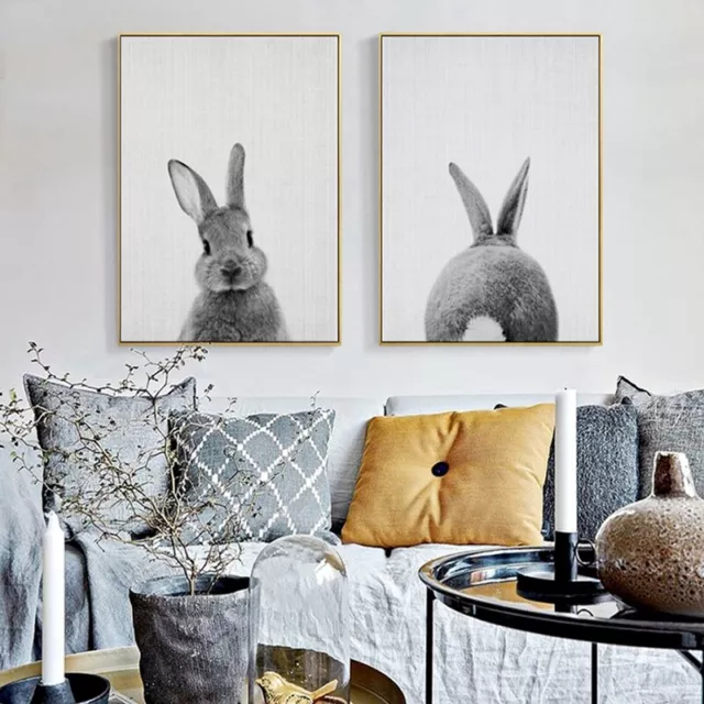 2pcs / set Northern Europe rabbit  Living Room Decorative Painting Home8462