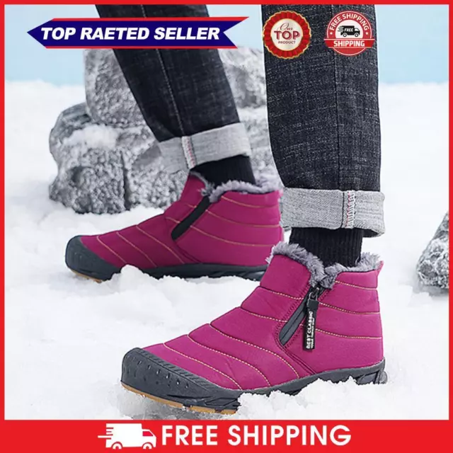 FUR LINED SNOW Boots Short Shaft Boots Lightweight Men for Winter (Red ...