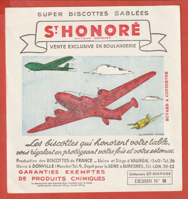 Buvard - Biscottes St Honore - Avions - N° 16