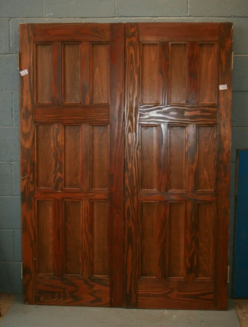 Antique Pair Double Oak Internal  Wooden Doors ref 252A