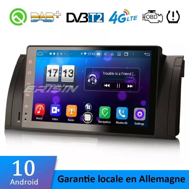 9" 8-Kern DAB+ Android 10 GPS Autoradio pour BMW 5er E39 X5 M5 E53 CarPlay 64GB