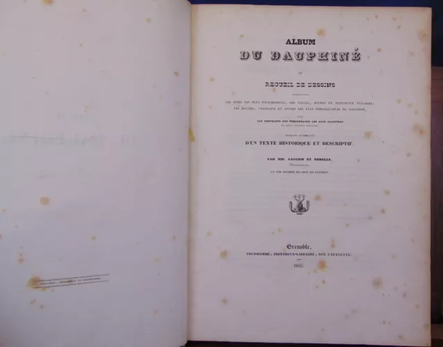 Cassien Album du Dauphiné 1ere année 1835 (48 lithographies) ...