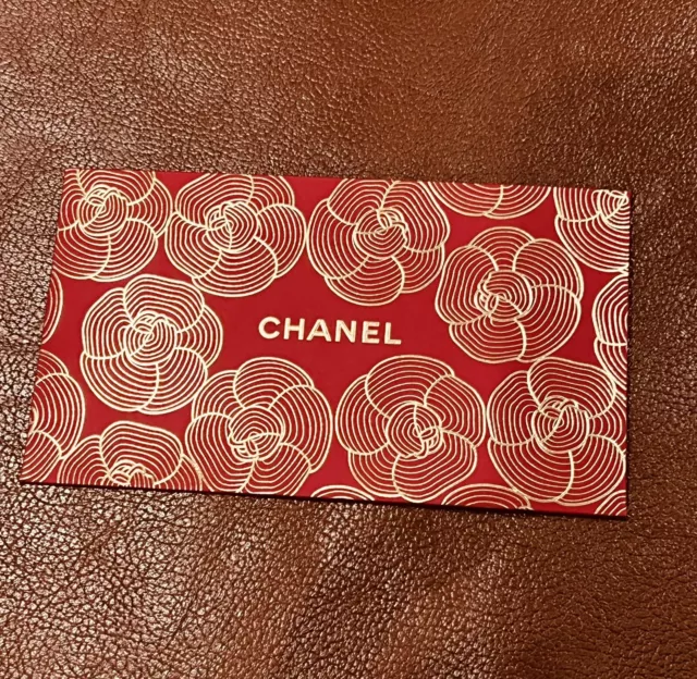 CHANEL RED GOLD Camellia Envelope with New White Blank Card-Limited Edition  Rare $14.00 - PicClick
