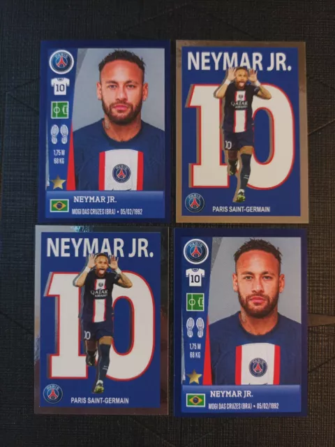 Lot of 4 PANINI FOOT FRANCE 2023 NEYMAR JR BRAZIL PSG #342 #240 Picture Stickers