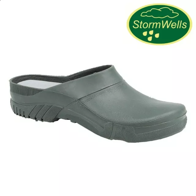 Stormwells U222 Green Unisex Comfy Garden Clogs PVC Gardening Shoes Welly Shoes