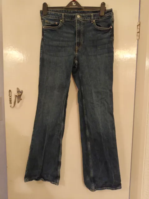 "Jeans elasticizzati blu H&M vita alta taglia 14 - gamba 31"" vita 34-35"