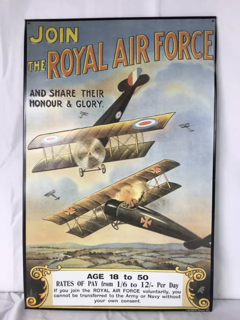 Join the Royal Air Force METAL SIGN AAA Sign Co.British German Airplane