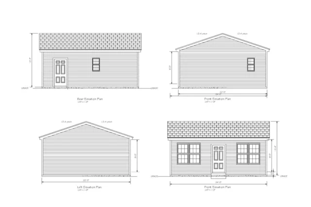 Small House Plan 22X24 24X22 Small House Ranch Gable Roof Plan # 6029 Sh